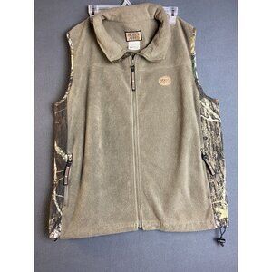 Sports Afield Camoflague Green Breakup Fleece Vest Size Large